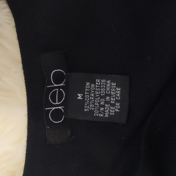 3/$20✨ Deb cold shoulder short sleeve, black sweater shirt, ruched sides, medium - Picture 3 of 5